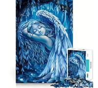 Puzzle de 1000 pièces Ange endormi dans Une Lueur Bleue pour Adultes, pour stimuler la mémoire et la Joie familiale, Motif à Assembler, Cadeau du Père Noël 38x52cm