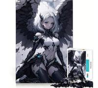 Puzzle de 1000 pièces Ange et Diable Blanc pour Adultes,Jeu de réflexion,découpe Laser pour Un Assemblage Parfait,activité enrichissante pour Les Jours de Pluie (38x26cm)