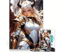 Puzzle de 1000 pièces Ange Guerrier céleste en Armure dorée Jeu de réflexion Amusant et précis Idéal pour Un Moment de détente et de Calme Cadeau de Noël apaisant (38x26cm)