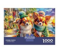 Puzzle de 1000 pièces « Angel Dog Fantasy » en Carton recyclé, Finition Mate Robuste, Motif Chiot ailé. Idéal pour Les Adultes. Format 52 x 38 cm. Encadrement Possible. Passe-Temps Calme.
