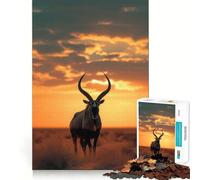 Puzzle de 1000 pièces Animaux au Coucher du Soleil pour Adolescents, Jouet Anti-Stress, découpe Nette, liste de souhaits du Père Noël 38x52cm