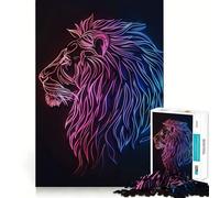 Puzzle de 1000 pièces Animaux néon Adolescents,Jeu de mémoire,Verrouillage sécurisé,sans pièces détachées,idéal pour Les Voyages,Cadeau pour Les méninges (38x26cm)