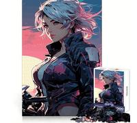 Puzzle de 1000 pièces Anime Biker Girl Jeu de logique pour Adultes Loisirs agréables Bords Nets Cadeau Parfait (38x26cm)