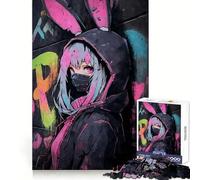 Puzzle de 1000 pièces Anime Bunny Girl Graffiti pour Adultes, Stimulation Cognitive, détente, Assemblage Solide, Cadeau de Noël Chic (50x75cm)
