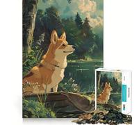 Puzzle de 1000 pièces Anime Chien Calme de la Forêt pour Adolescents Jeu de mémoire Amusant Emboîtement précis sans espaces Activité Amusante en Famille Le Soir (50x75cm)