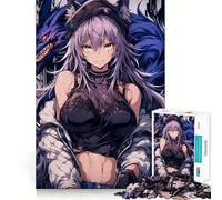 Puzzle de 1000 pièces Anime City Girl W Monster pour Adolescents Jeu de réflexion Amusant Taille Uniforme Pièces précises Activité relaxante en Groupe à l'intérieur (38x26cm)