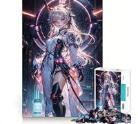 Puzzle de 1000 pièces Anime CyberGirl Neon Dream pour Adolescents,Jeu de Concentration mentale,découpe de précision,Bords Lisses, pour Les fêtes (38x52cm)