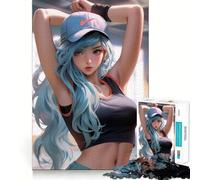 Puzzle de 1000 pièces Anime Fitness Girl Jeu de Concentration cérébrale Découpe Experte Artisanat Fascinant Passe-Temps captivant pour Les Moments de détente (50x75cm)
