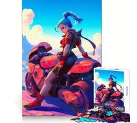 Puzzle de 1000 pièces Anime Girl Biker pour Adolescents, développement de la capacité d'analyse, Moment de détente, Assemblage précis, Cadeau de Noël (38x52cm)