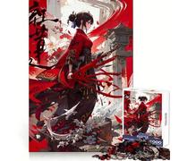 Puzzle de 1000 pièces Anime Girl Blood Red Ninja Développe la logique et favorise la Concentration Cadeau attentionné et précis (38x26cm)