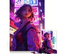 Puzzle de 1000 pièces Anime Girl Cyberpunk pour Adolescents Activité ludique et stimulante de Haute précision Découpe Pause mentale apaisante (38x26cm)