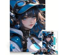 Puzzle de 1000 pièces Anime Girl in Blue Gear Gaming pour Adolescents Jeu Amusant et Facile à Assembler Activité familiale Amusante en soirée (38x52cm)