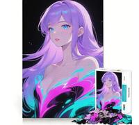 Puzzle de 1000 pièces Anime Girl,Jeu de réflexion,découpe de Haute précision,défi Amusant pour Passer Le Temps d'attente (38x52cm)