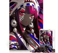Puzzle de 1000 pièces Anime Girl Warrior Woman Gaming pour Adolescents Mémoire, Force, Détente, Évasion, Découpe Fine, Surprise Festive (38x52cm)