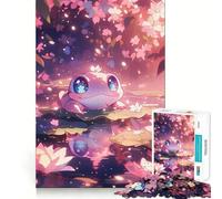 Puzzle de 1000 pièces Anime Grenouille Fleur de Sakura pour Adolescents Jeu de réflexion Amusant et précis Taille Uniforme Pièces de Taille idéale Activité relaxante en Groupe à l'intérieur (38x52cm)