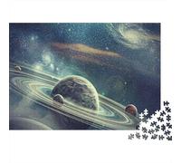 Puzzle de 1000 pièces « Anneaux de la planète Saturne dans l'espace » pour Adultes (à partir de 12 Ans). Jeu éducatif, décoration soignée,difficulté Stimulant.Anniversaire. 70 x 50 cm