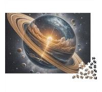 Puzzle de 1000 pièces « Anneaux de planète Cosmique » : planète à Anneaux Semblable à Saturne, Jeu éducatif pour Adultes, Belle décoration, défi, 38 x 26 cm