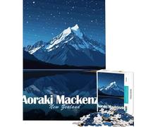 Puzzle de 1000 pièces Aoraki Mackenzie Paysage Nocturne de Nouvelle-Zélande Jeu addictif pour cultiver la Patience Jeu éducatif Anti-Stress Cadeau d'anniversaire (Dimensions 38x52cm)