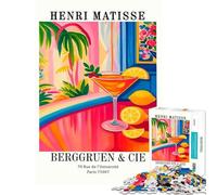 Puzzle de 1000 pièces Aperol Spritz Style Matisse Jeu Relaxant défi intellectuel Jouet addictif Cadeau pour Femmes et Hommes Course de Vitesse Manuelle (38x26cm)