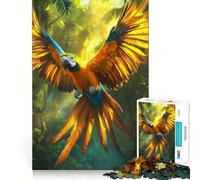 Puzzle de 1000 pièces Ara majestueux Tropical dans la forêt Tropicale Ajustement Parfait Jeu Stimulant pour Le Cerveau Temps de Repos Décoration Murale de Noël (38x26cm)