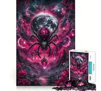 Puzzle de 1000 pièces Araignée avec des Bijoux dans Un Paysage Rose pour Adolescents Un Jeu Stimulant et Amusant à Partager, aux découpes nettes et Chaleureuses 38x26cm