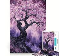 Puzzle de 1000 pièces Arbre à Fleurs de Cerisier Mystique pour Adultes, Jeu intellectuel, Divertissement paisible, découpe précise, liste de souhaits du Père Noël (38x52cm)