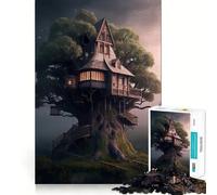 Puzzle de 1000 pièces Arbre Abstrait Mystic House pour Adultes et Adolescents Un Jeu de logique Clair pour se détendre, découpe Parfaite, idéal pour Les vœux du Père Noël (50x75cm)
