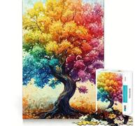 Puzzle de 1000 pièces Arbre Arc-en-Ciel pour Adultes, idéal pour stimuler la mémoire et créer Une Image Amusante Assembler Ensemble (50x75cm)