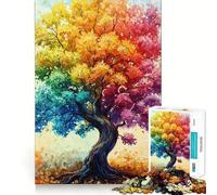 Puzzle de 1000 pièces Arbre Arc-en-Ciel pour Adultes stimule la mémoire, Divertissement Occasionnel, Bords Nets, Cadeau Classique (38x52cm)