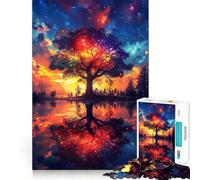 Puzzle de 1000 pièces Arbre Arc-en-Ciel Spirituel pour Adolescents Développe la Réflexion Loisirs Bords Parfaits 38x26cm