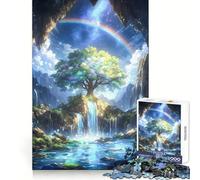 Puzzle de 1000 pièces Arbre Arc-en-Ciel Spirituel pour Adolescents Jeu de Défi Cérébral Découpe Précise Décoration Artistique 50x75cm