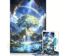 Puzzle de 1000 pièces Arbre Arc-en-Ciel Spirituel pour Adolescents Jeu de Défi Cérébral Découpe Précise Décoration Artistique 50x75cm