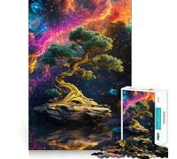 Puzzle de 1000 pièces Arbre Bonsaï Spatial pour Adolescents Jeu d'exercice Mental Design apaisant Cadeau précieux Assembler (50x75cm)