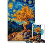 Puzzle de 1000 pièces Arbre de la Nuit Étoilée pour Adolescents, Jeu de logique Solide, Loisirs Amusants, Bords Nets, Objet de Collection 38x52cm