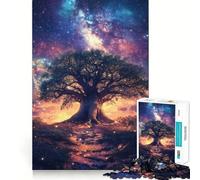Puzzle de 1000 pièces Arbre de la Nuit Étoilée pour Adultes, Jeu de logique Solide, Jeu de Groupe, Bords Nets, 38x52cm