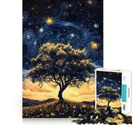 Puzzle de 1000 pièces Arbre de la Nuit Étoilée pour Adultes, Jeu de réflexion, Jeu de Groupe, découpe Nette, Joli Cadeau 38x26cm
