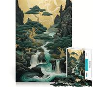 Puzzle de 1000 pièces Arbre de Montagne Kintsugi Art pour Adultes Jeu cérébral Relaxant Bordure Nette Cadeau de qualité supérieure (50x75cm)