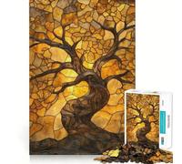 Puzzle de 1000 pièces Arbre en vitrail pour Adolescents Idée Cadeau de Saison relaxante et Amusante 50x75cm