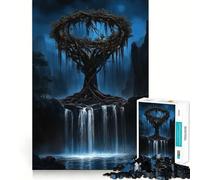 Puzzle de 1000 pièces Arbre et Cascade Mystique pour Adolescents Développement de la mémoire, Assemblage sans Stress, Cadeau touchant (50x75cm)