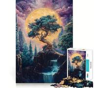 Puzzle de 1000 pièces Arbre Mystique, bonsaï, Cascade, doré pour Adolescents, renforce la mémoire, soulage la Tension, Bords Lisses, Surprise de Noël (38x26cm)