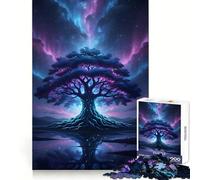 Puzzle de 1000 pièces Arbre Mystique sous Un Ciel d'aurores boréales pour Adolescents Un Cadeau élégant, idéal pour développer la mémoire et s'amuser (50x75cm)