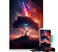 Puzzle de 1000 pièces, Arbre, Paysage Fantastique, Assemblage Parfait, Art, Stimulation cérébrale, Jeu, Temps de Repos, décoration Murale de Noël (38x52cm)