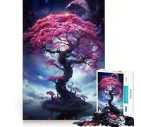 Puzzle de 1000 pièces Arbre Sakura la Nuit pour Adultes stimule la mémoire, Offre Un Divertissement paisible et de qualité supérieure, Un Cadeau mémorable (38x26cm)