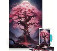 Puzzle de 1000 pièces Arbre Sakura Magique Rose pour Adolescents Jeu de logique et de Train Anti-Stress Découpe Lisse Cadeau mémorable (38x52cm)