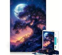 Puzzle de 1000 pièces Arbre Violet Spirituel pour Adultes et Adolescents, Jeu de réflexion, Loisirs, Bords précis, décoration Murale 38x26cm