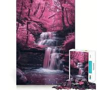 Puzzle de 1000 pièces Arbres Sakura et Cascade pour Adolescents améliore la mémoire, détente et précision, Cadeau élégant (38x52cm)