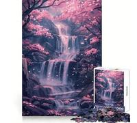 Puzzle de 1000 pièces Arbres Sakura et Cascade pour Adultes Un Cadeau créatif, idéal pour développer sa mémoire et apaiser Son Esprit (38x26cm)