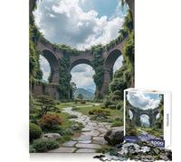 Puzzle de 1000 pièces Arches envahies par la végétation dans Un Jardin Luxuriant pour Adolescents, Jeu Intelligent à Partager en Famille, Motif à Assembler, Cadeau du Père Noël (38x26cm)