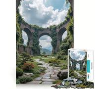 Puzzle de 1000 pièces Arches envahies par la végétation dans Un Jardin Luxuriant pour Adolescents, Jeu Intelligent à Partager en Famille, Motif à Assembler, Cadeau du Père Noël (50x75cm)