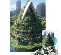 Puzzle de 1000 pièces Architecture Verte Puzzle Adulte Casse-tête Décoration Murale Cadeau Unique pour Anniversaire et Noël (Dimensions 50x75cm)